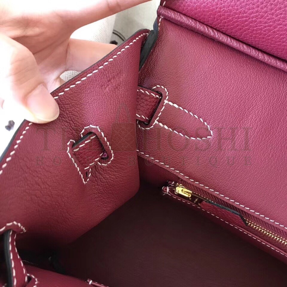 H**me5 Ruby Birkin 30cm Clemence Handmade Bag Master Quality