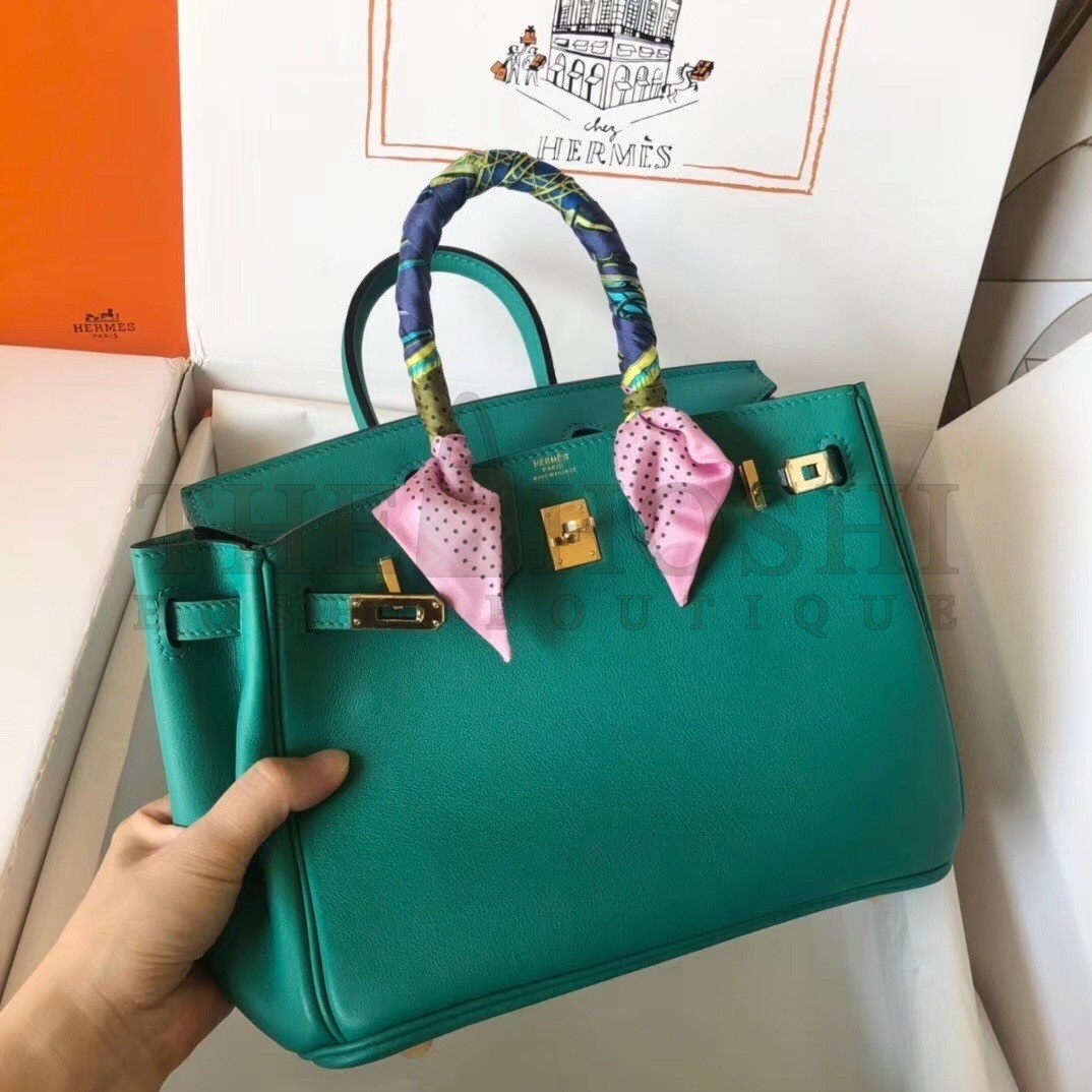 H**me5 Malachite Birkin 25cm Swift Handmade Bag Master Quality
