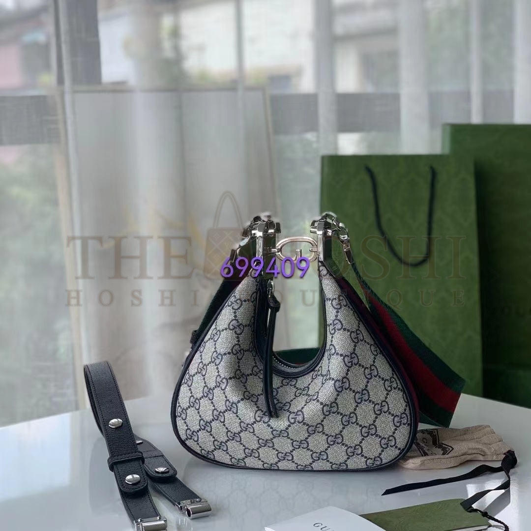 Gvc*1 Women Attache Small Shoulder Bag Beige Blue GG Svp*me Canvas Master Quality