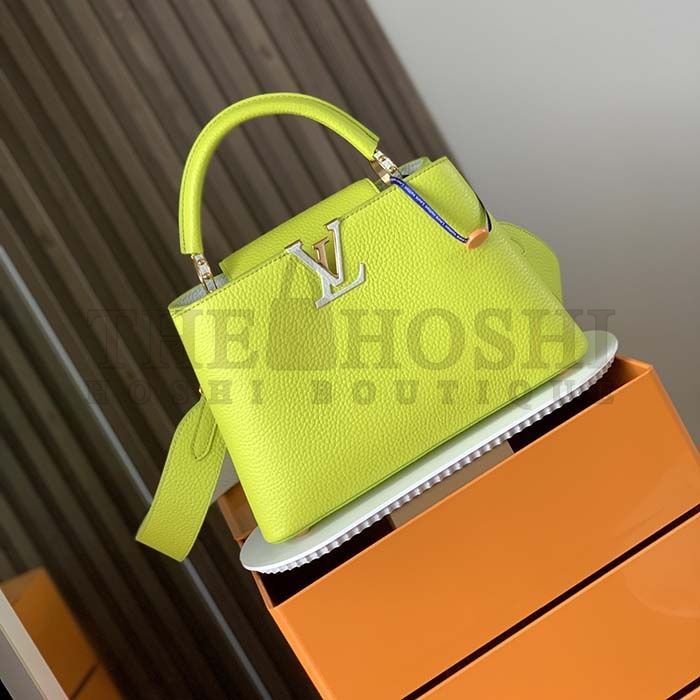 L0vis Vvtt0n LV Women Capucines BB Handbag Cedrat Yellow Crème Nacré Taurillon Leather Master Quality
