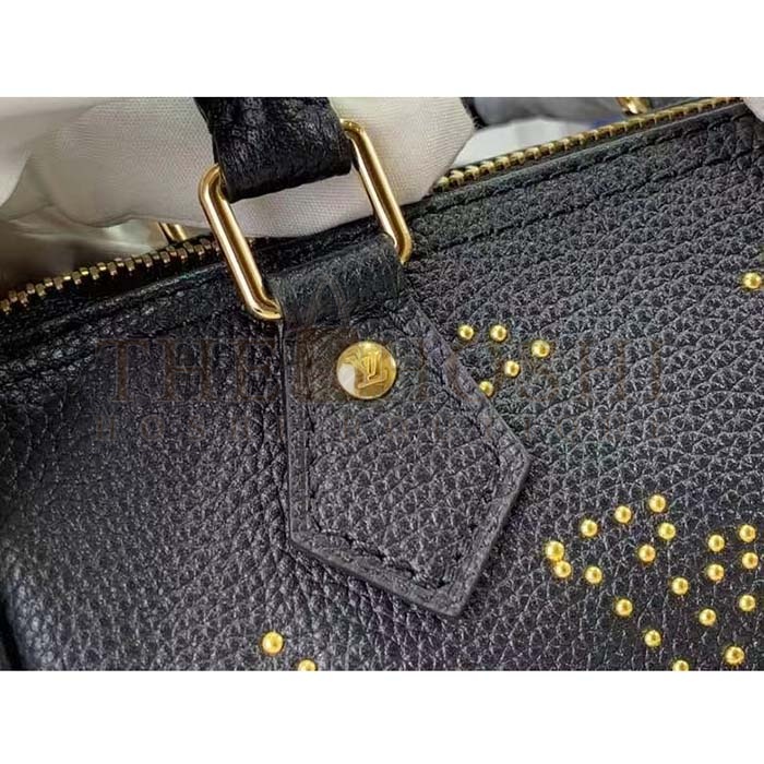 L0vis Vvtt0n LV Women Nano Speedy Bag Black Monogram Empreinte Grained Cowhide Leather Master Quality