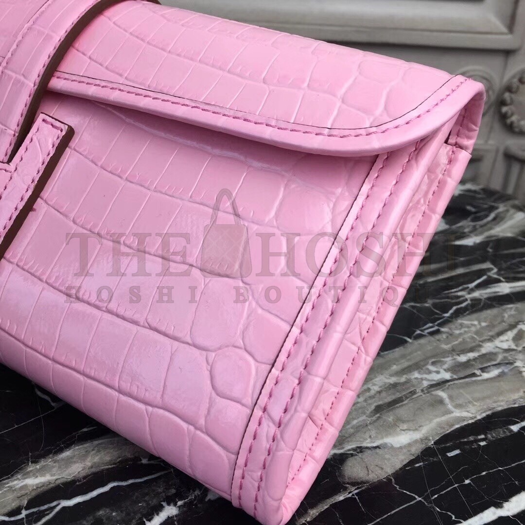 H**me5 Jige Elan 29 Clutch In Pink Crocodile Leather Master Quality