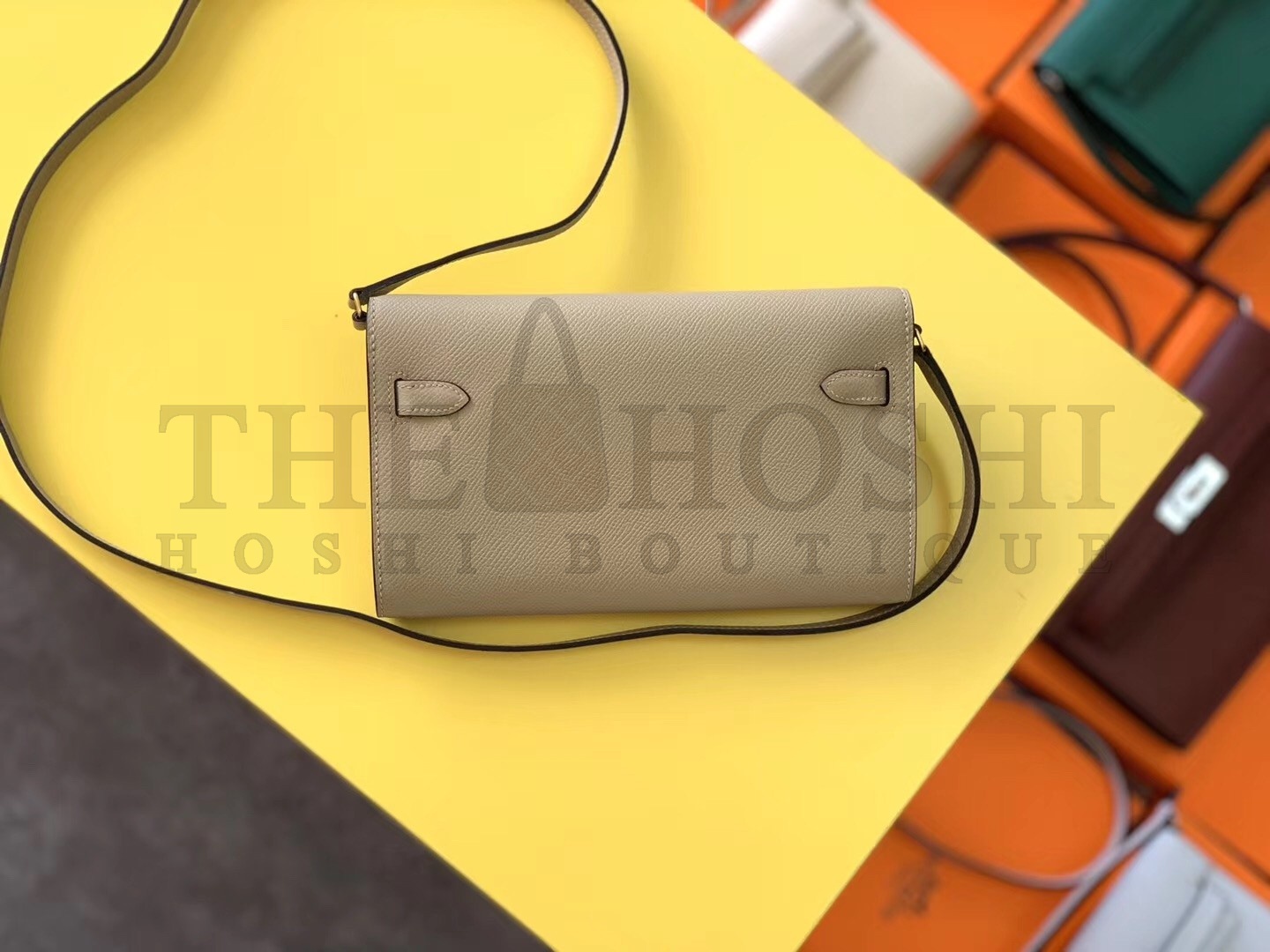 H**me5 Kelly Classique To Go Wallet In Tourterelle Epsom Calfskin Master Quality