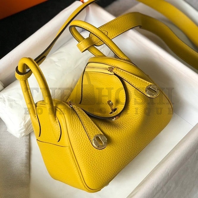 H**me5 Lindy Mini Bag In Yellow Clemence Leather GHW Master Quality