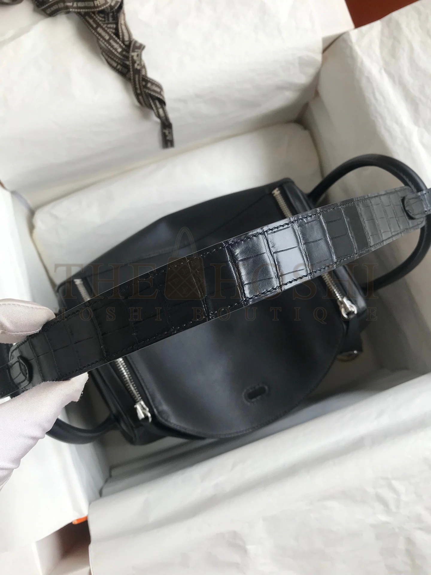 H**me5 Touch Lindy 30 Handmade Bag In Black Swift Calfskin Master Quality