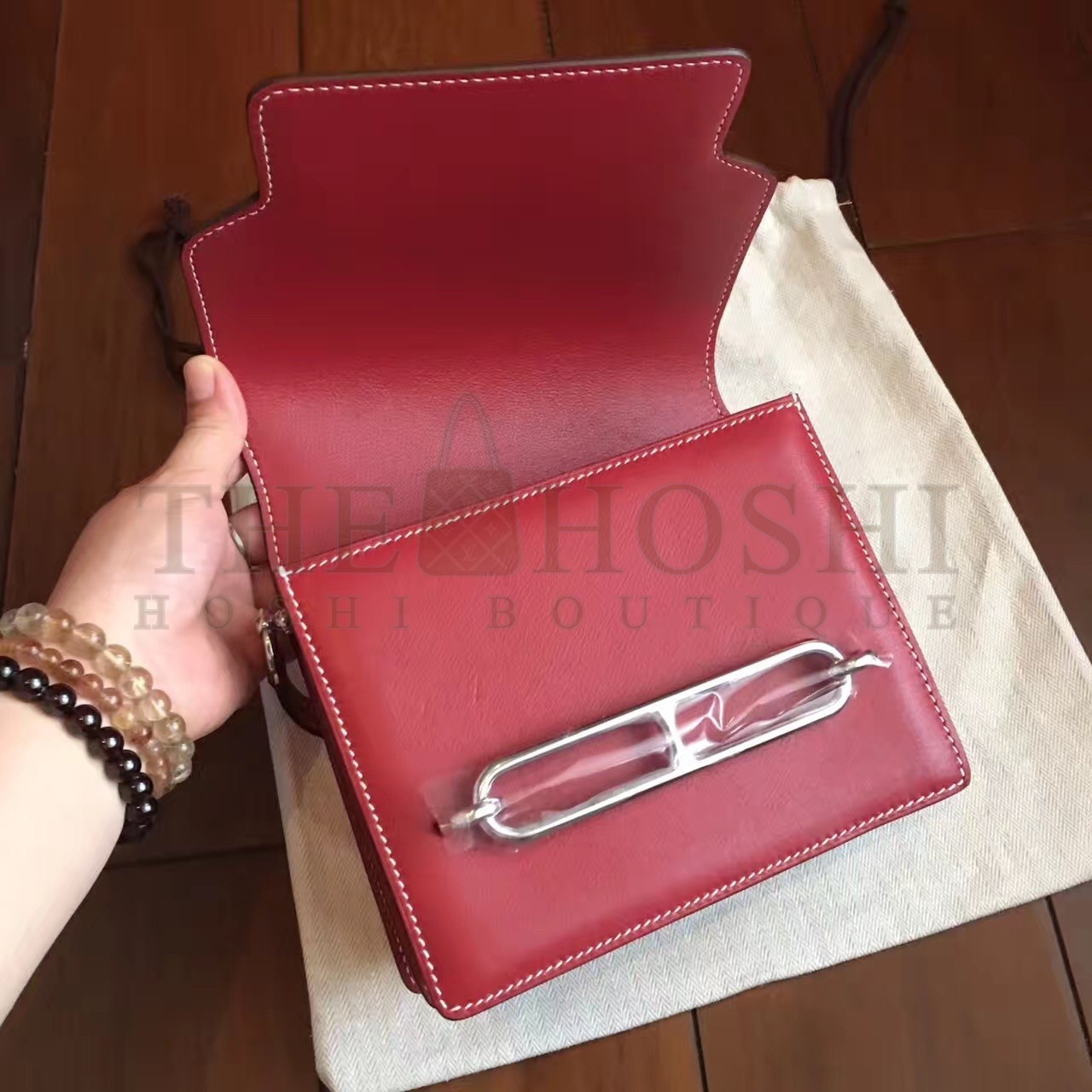 H**me5 Mini Sac Roulis Bag In Red Swift Leather Master Quality