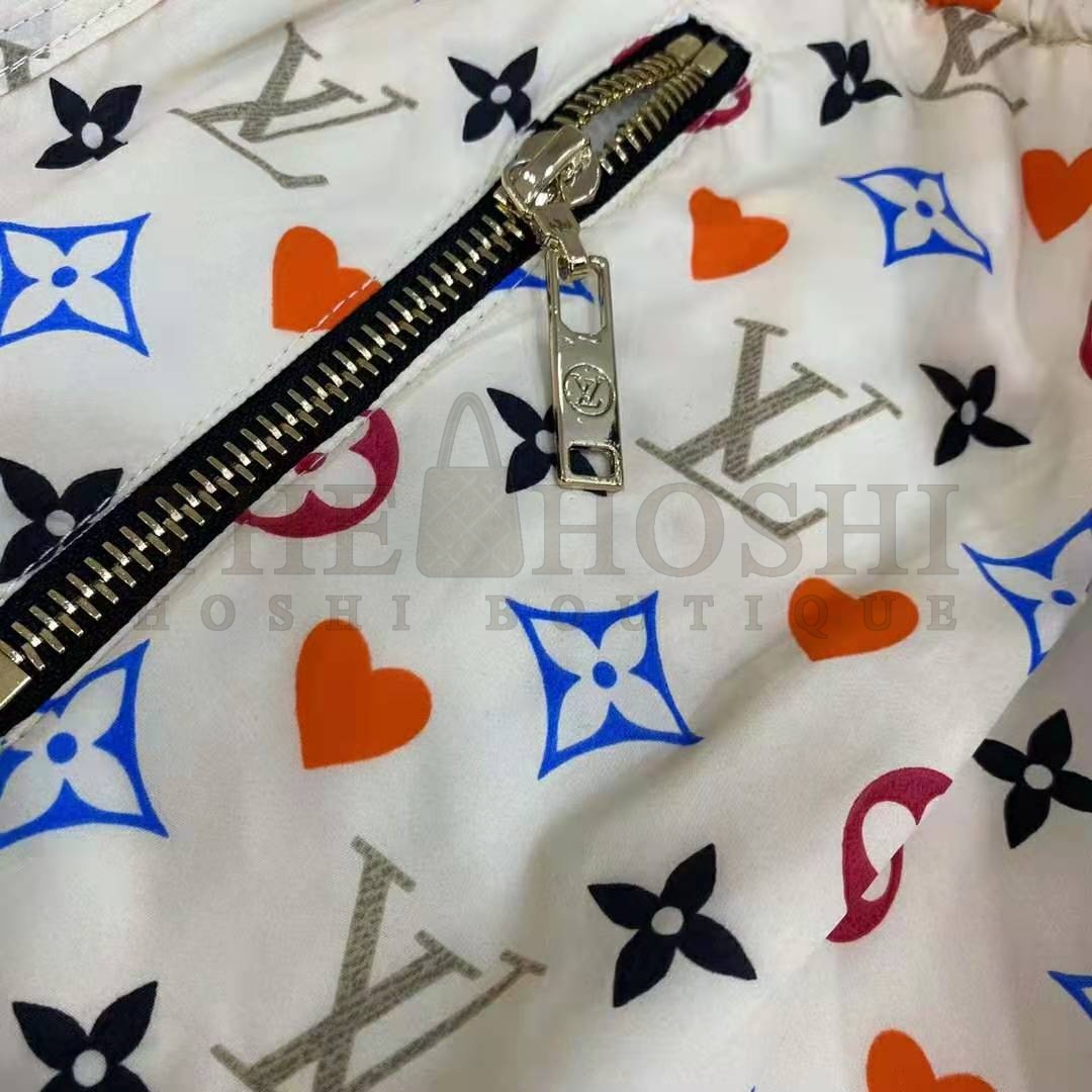 L0vis Vvtt0n Women Game On D-Ring Drawstring Jogging Shorts Monogram Canvas-White Master Quality