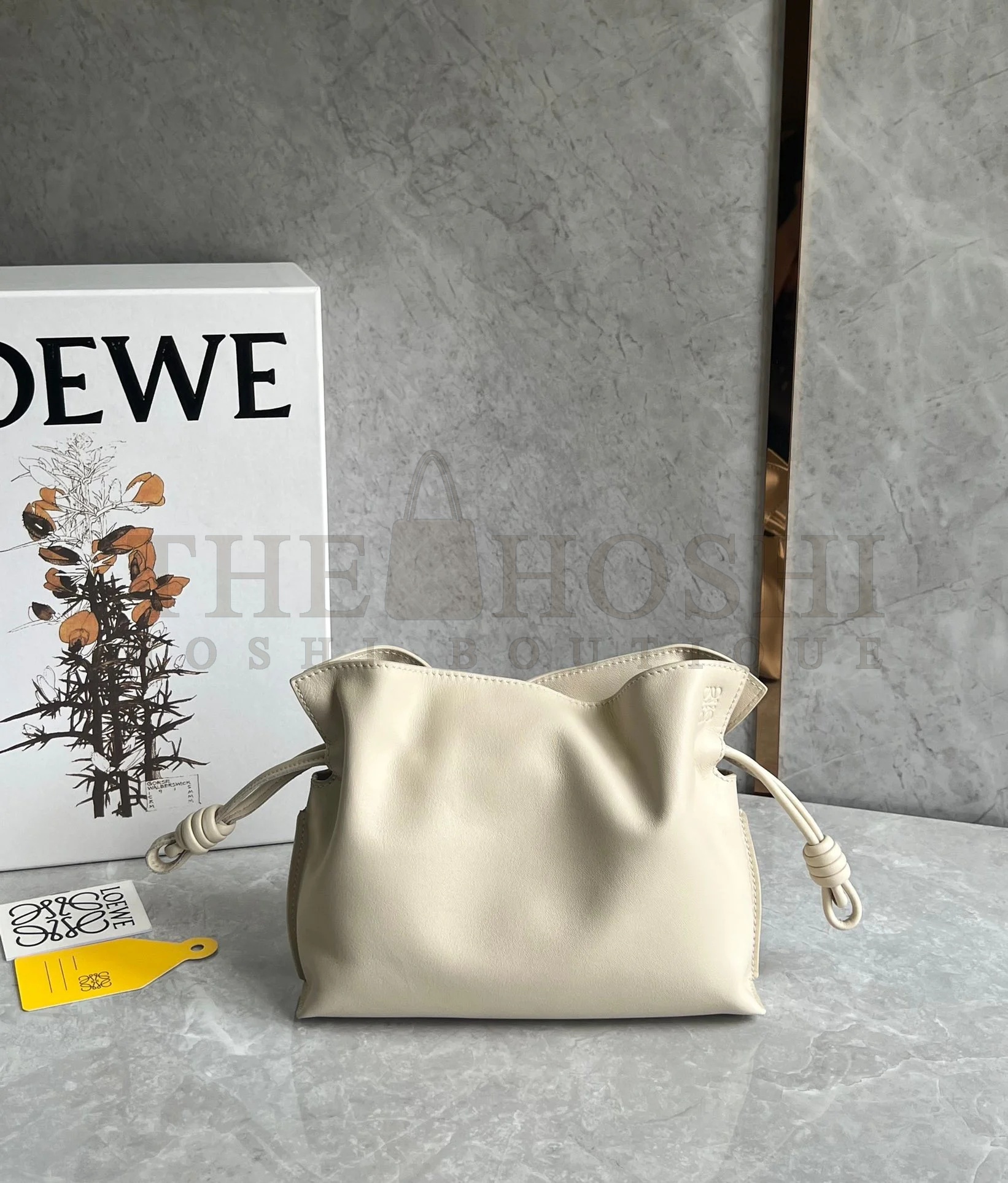 L0ew* Mini Flamenco Clutch Bag In Angora Calfskin Master Quality