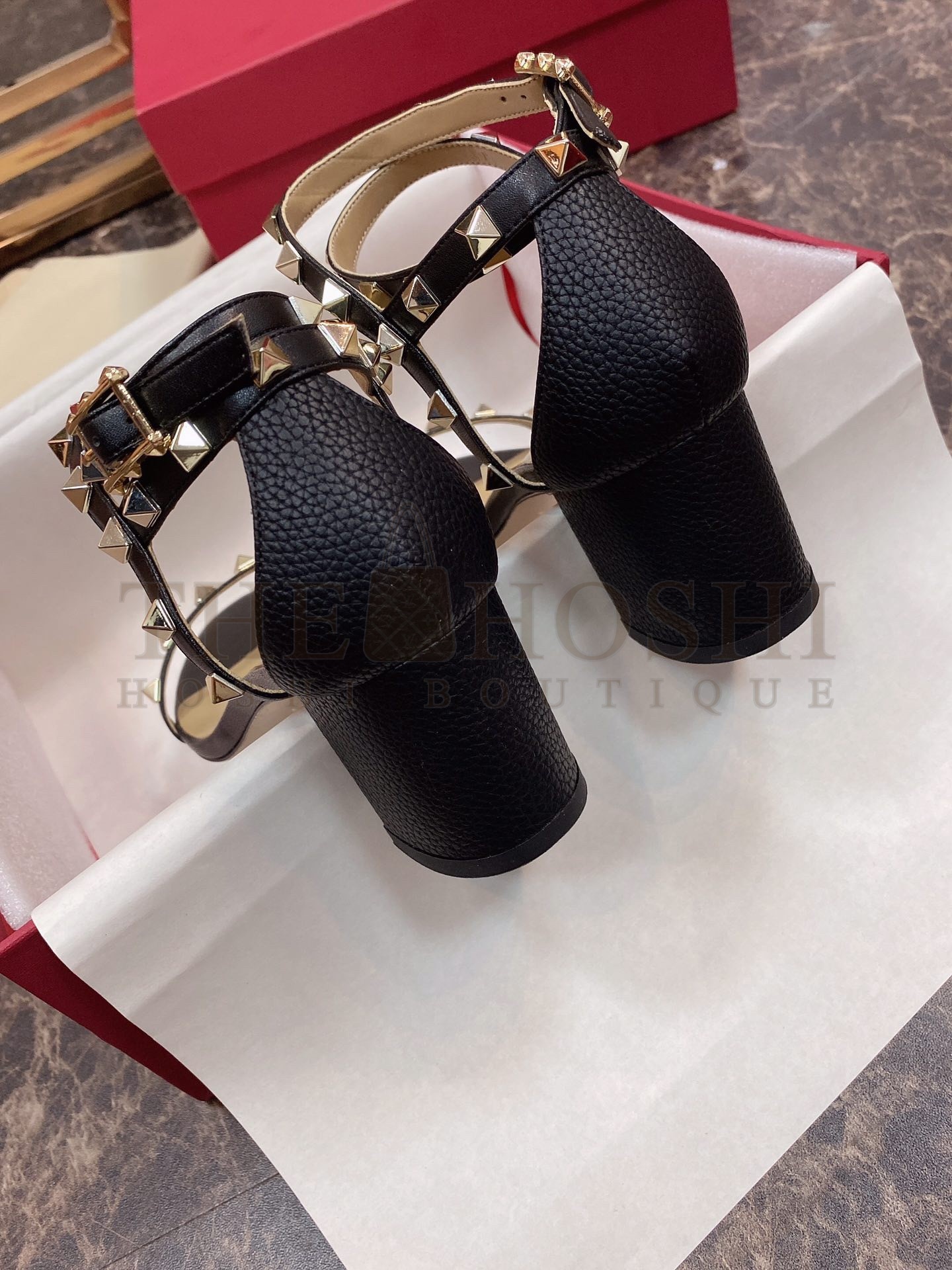 Va1e*ntin0 Rockstud Sandals 60mm In Black Calfskin Master Quality