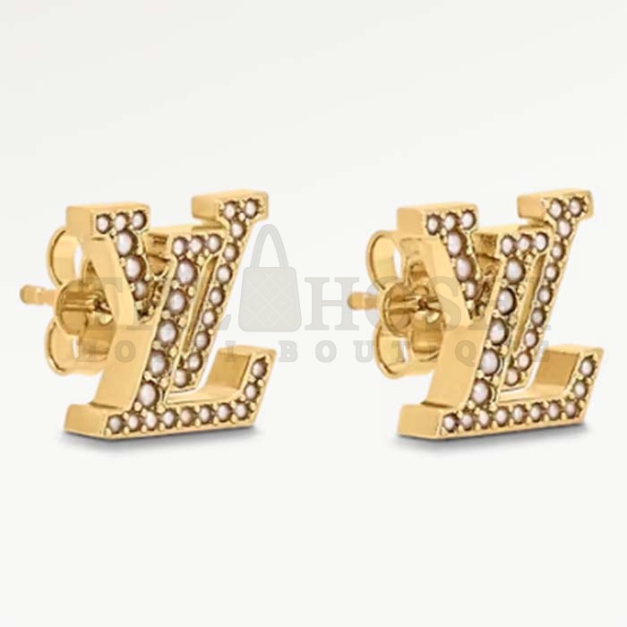 L0vis Vvtt0n Women LV Iconic Pearls Earrings Metal Gold-Color Finish White Resin Pearls Enamel Master Quality