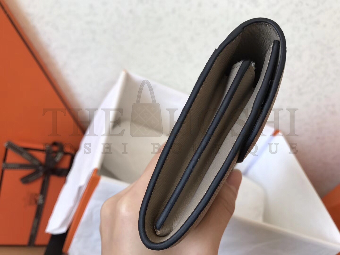 H**me5 Grey Epsom Constance Long Wallet Master Quality