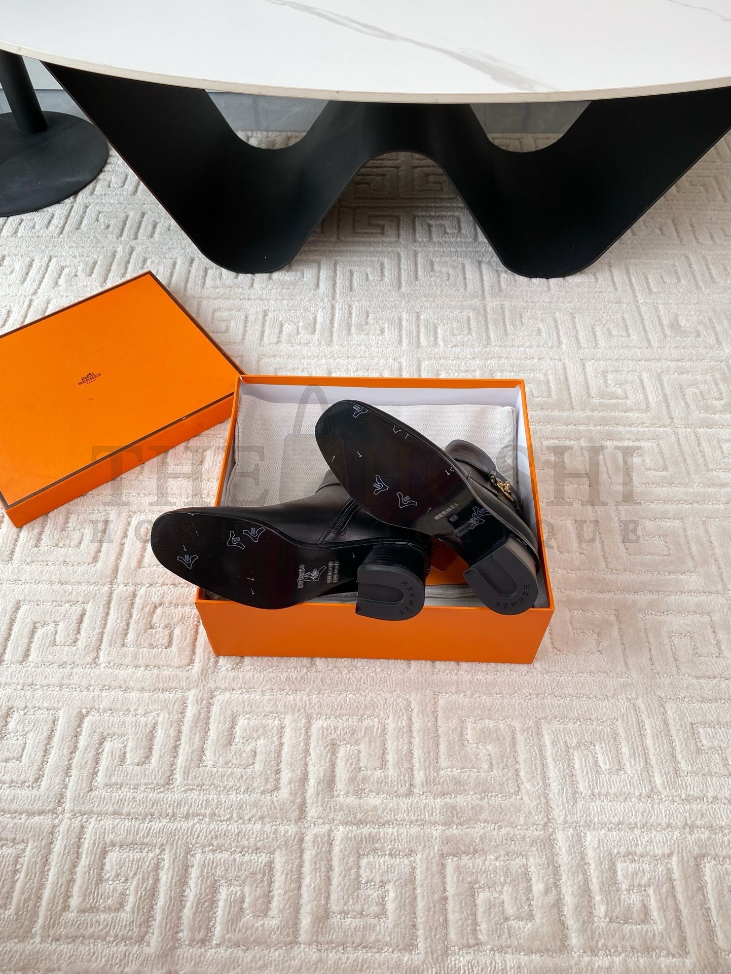 H**me5 Jill 60 Ankle Boots in Black Calfskin Master Quality