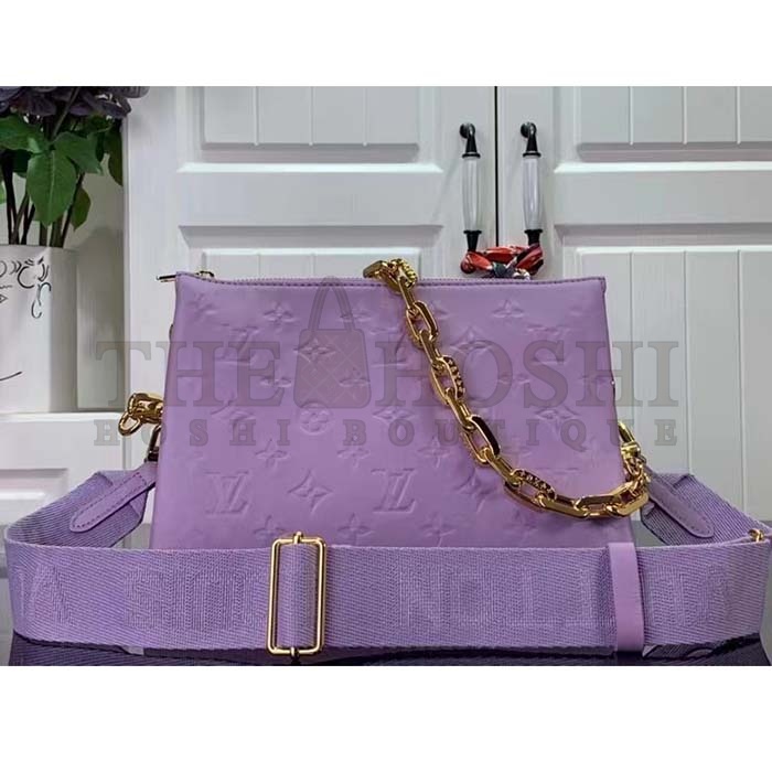 L0vis Vvtt0n LV Women Coussin PM Handbag Light Purple Lambskin Zip Closure Master Quality