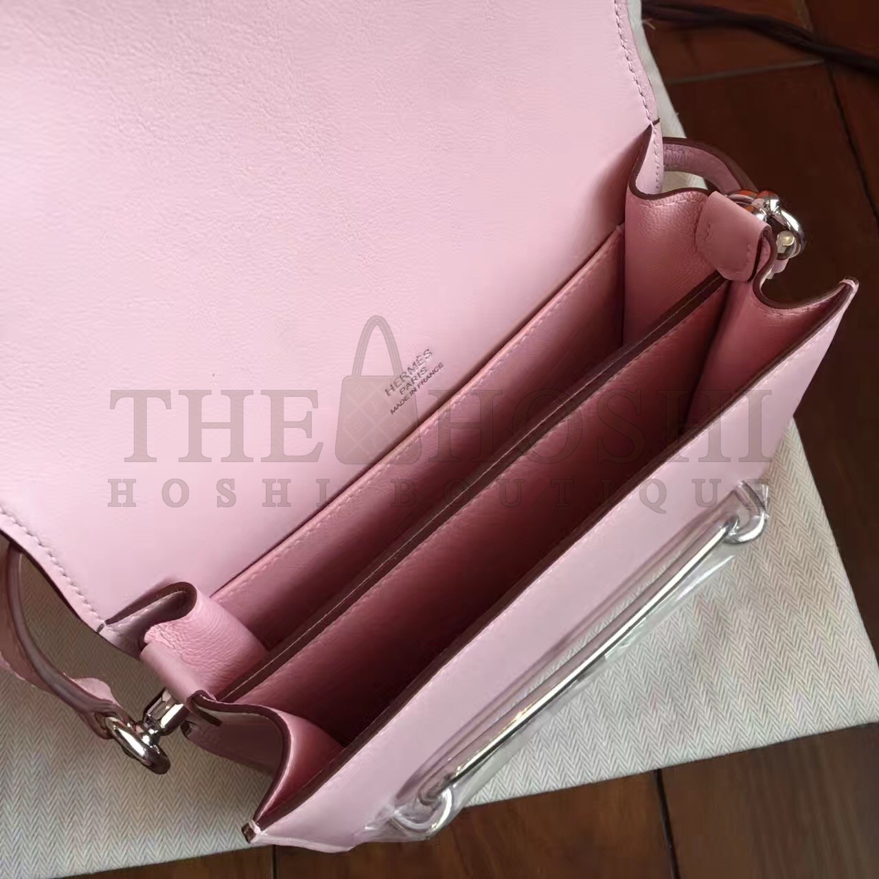 H**me5 Mini Sac Roulis Bag In Rose Dragee Swift Leather Master Quality