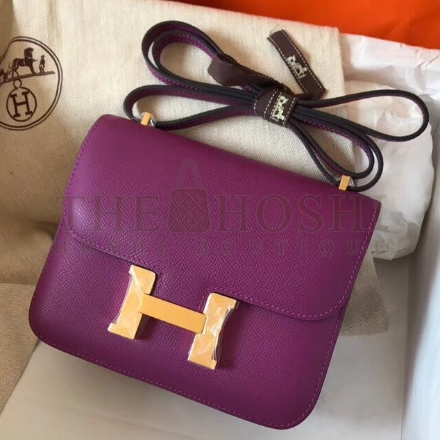 H**me5 Mini Constance 18cm Cyclamen Epsom Bag Master Quality
