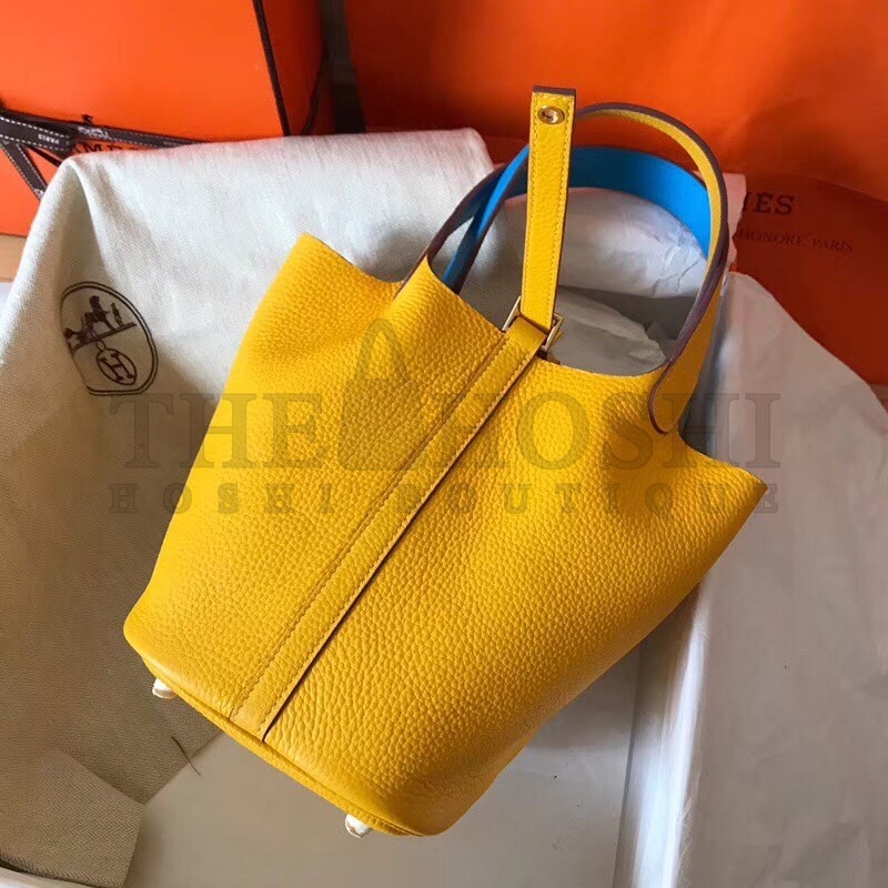 H**me5 Bicolor Picotin Lock PM 18cm Yellow Bag Master Quality