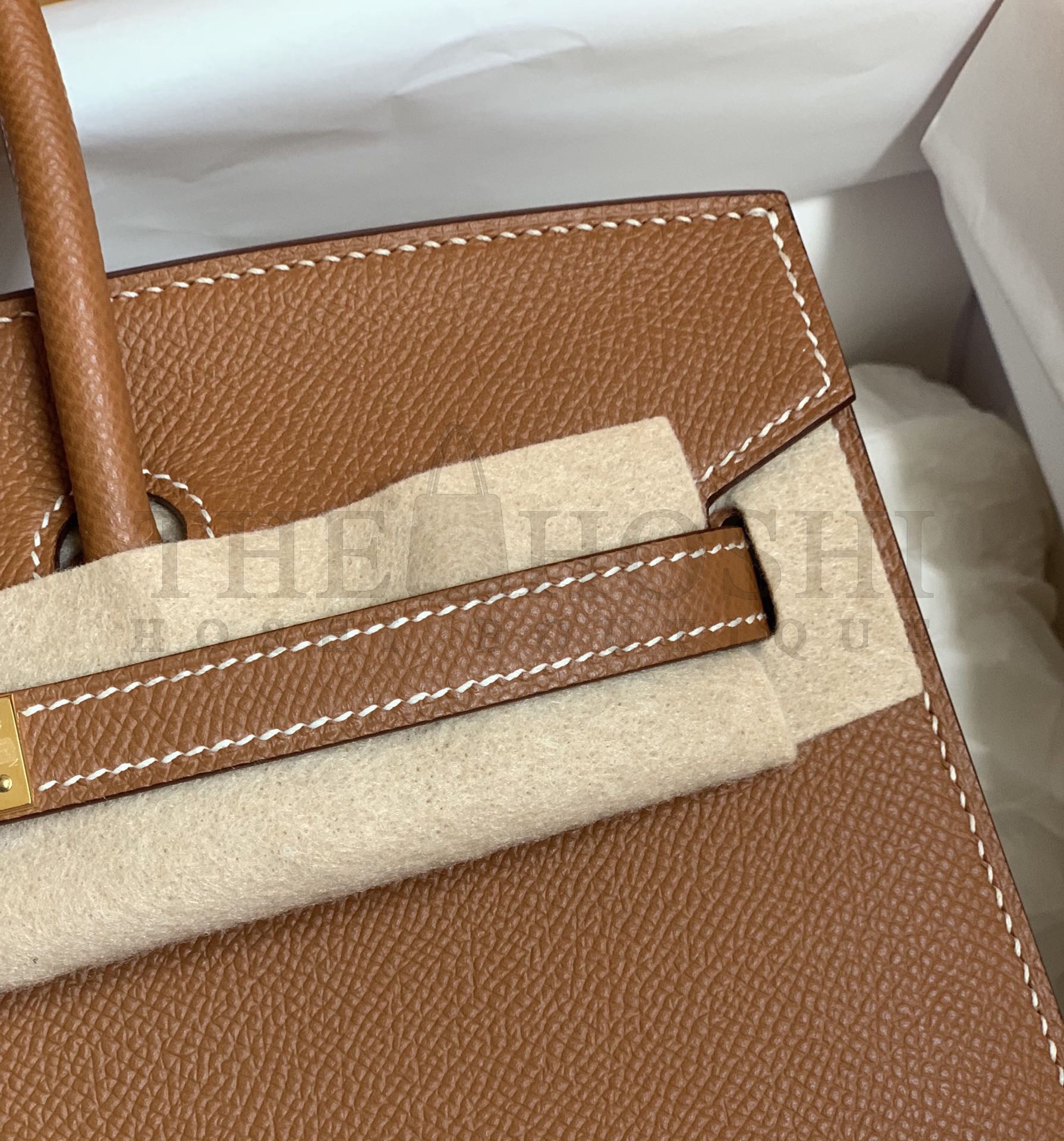 H**me5 Birkin 25 Sellier Handmade Bag In Gold Epsom Calfskin Master Quality