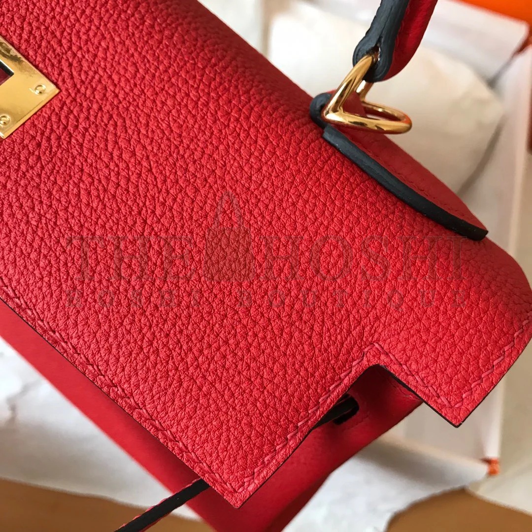 H**me5 Kelly Retourne 28 Handmade Bag In Red Clemence Leather Master Quality