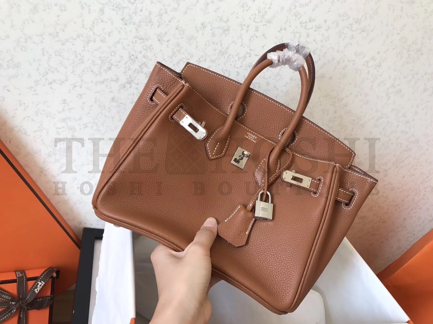 H**me5 Brown Birkin 25cm Clemence Handmade Bag Master Quality
