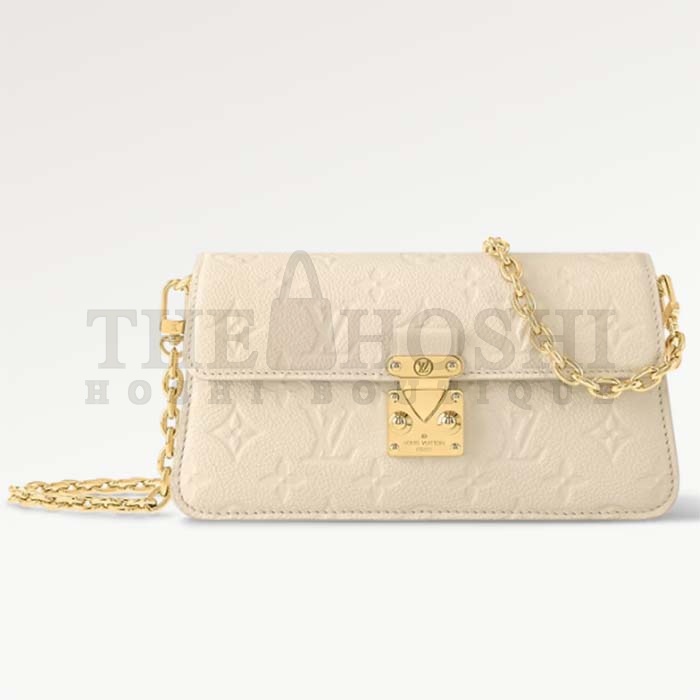 L0vis Vvtt0n LV Women Wallet On Chain Metis Cream Monogram Empreinte Embossed S*pple Grained Cowhide Leather Master Quality