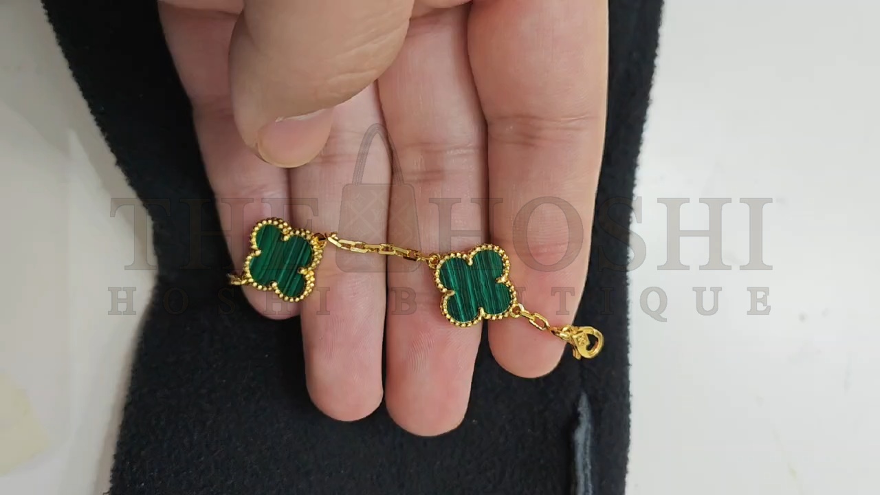 V*n Cl**f Bracelet Dupe, Peacock Green Clover Bracelet, Vintage Alhambra bracelet, 5 motifs Master Quality