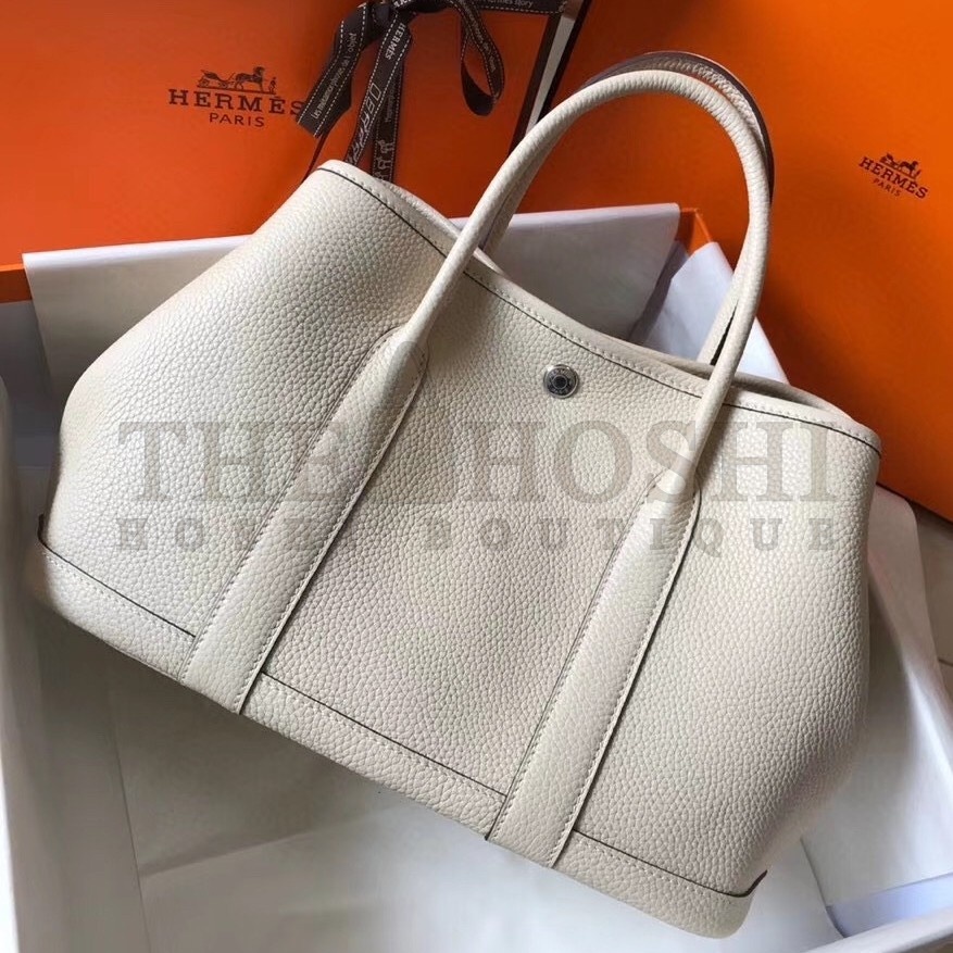 H**me5 Garden Party 30 Bag In White Clemence Leather Master Quality