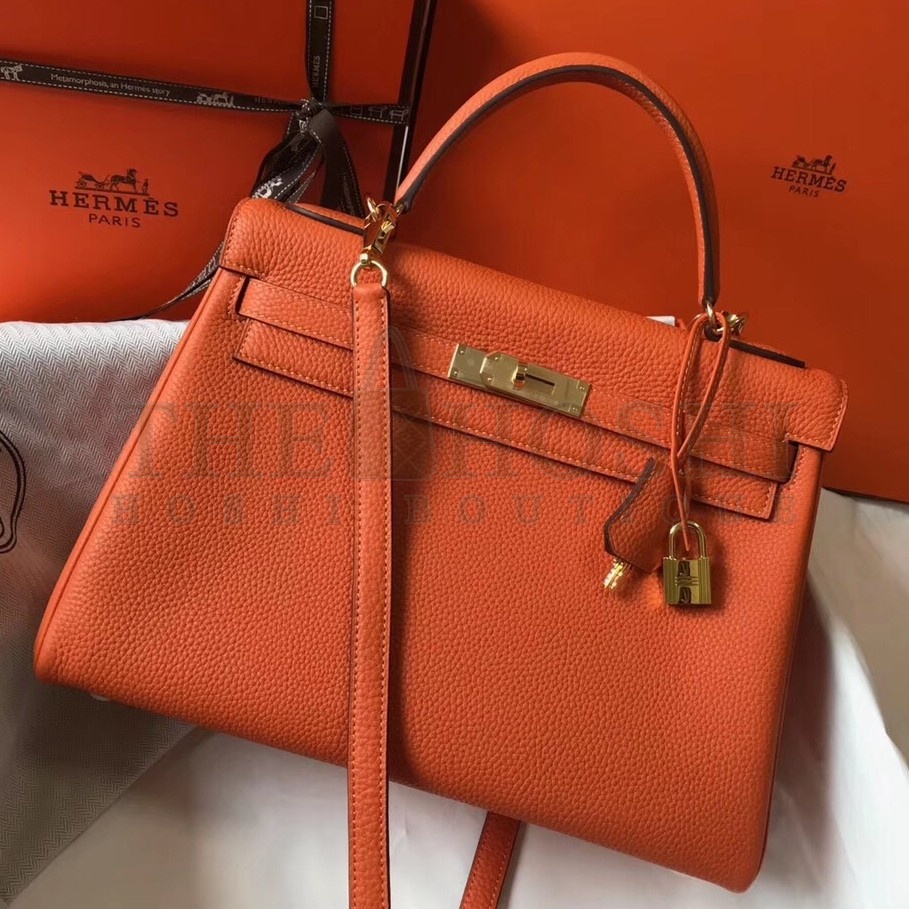 H**me5 Orange Clemence Kelly 32cm Retourne Bag Master Quality