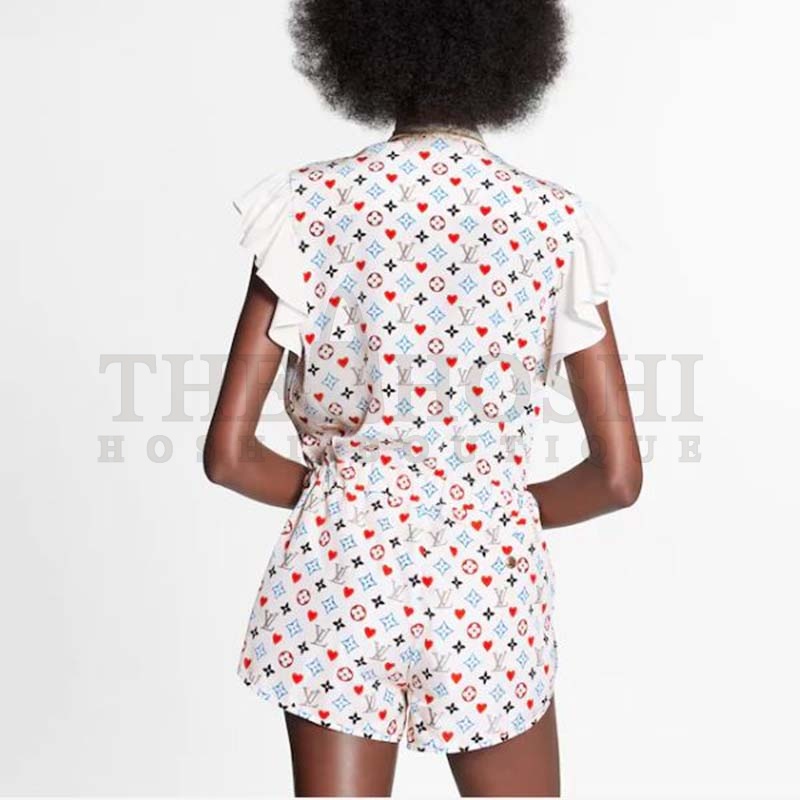 L0vis Vvtt0n Women Game On D-Ring Drawstring Jogging Shorts Monogram Canvas-White Master Quality