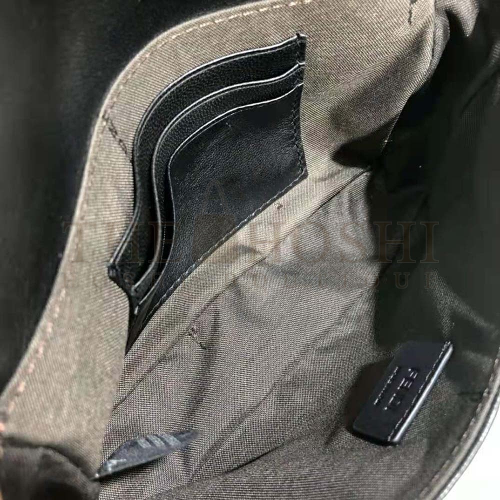 F**di Women Iconic Mini Baguette Black Leather Bag Master Quality