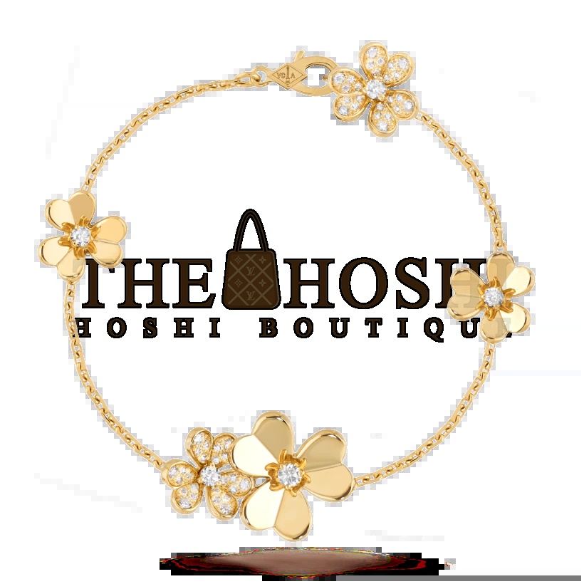 V*n Cl**f & Arpels Gold Flower Bracelet, Frivole bracelet, 5 flowers Master Quality