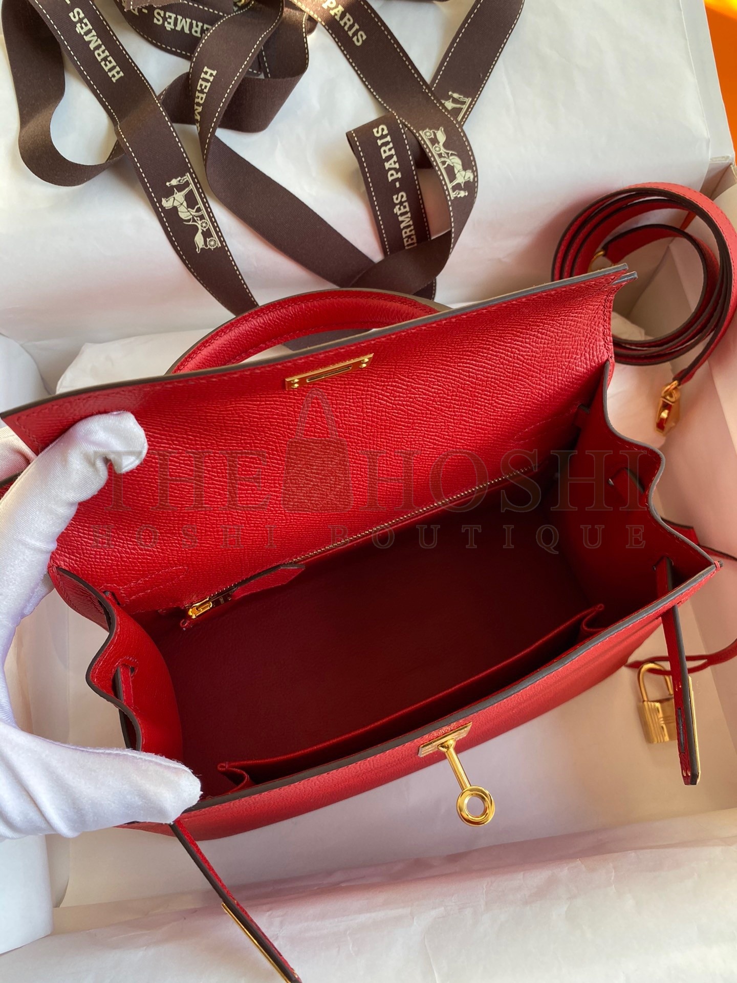 H**me5 Epsom Kelly 25cm Sellier Handmade Red Bag Master Quality