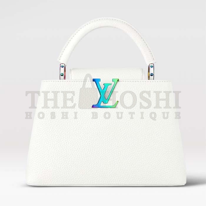 L0vis Vvtt0n LV Women Capucines BB Handbag Snow White Taurillon Leather Cowhide Lining Master Quality