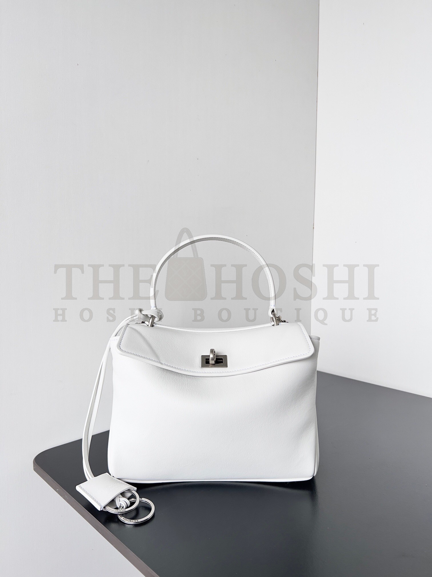 Ba1en*iaga Rodeo Mini Bag in White Calfskin Master Quality