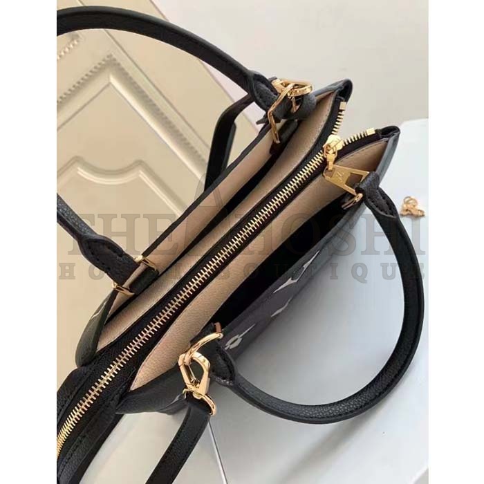 L0vis Vvtt0n LV Women Petit Palais Handbag Noir Beige Embossed Grained Cowhide Master Quality