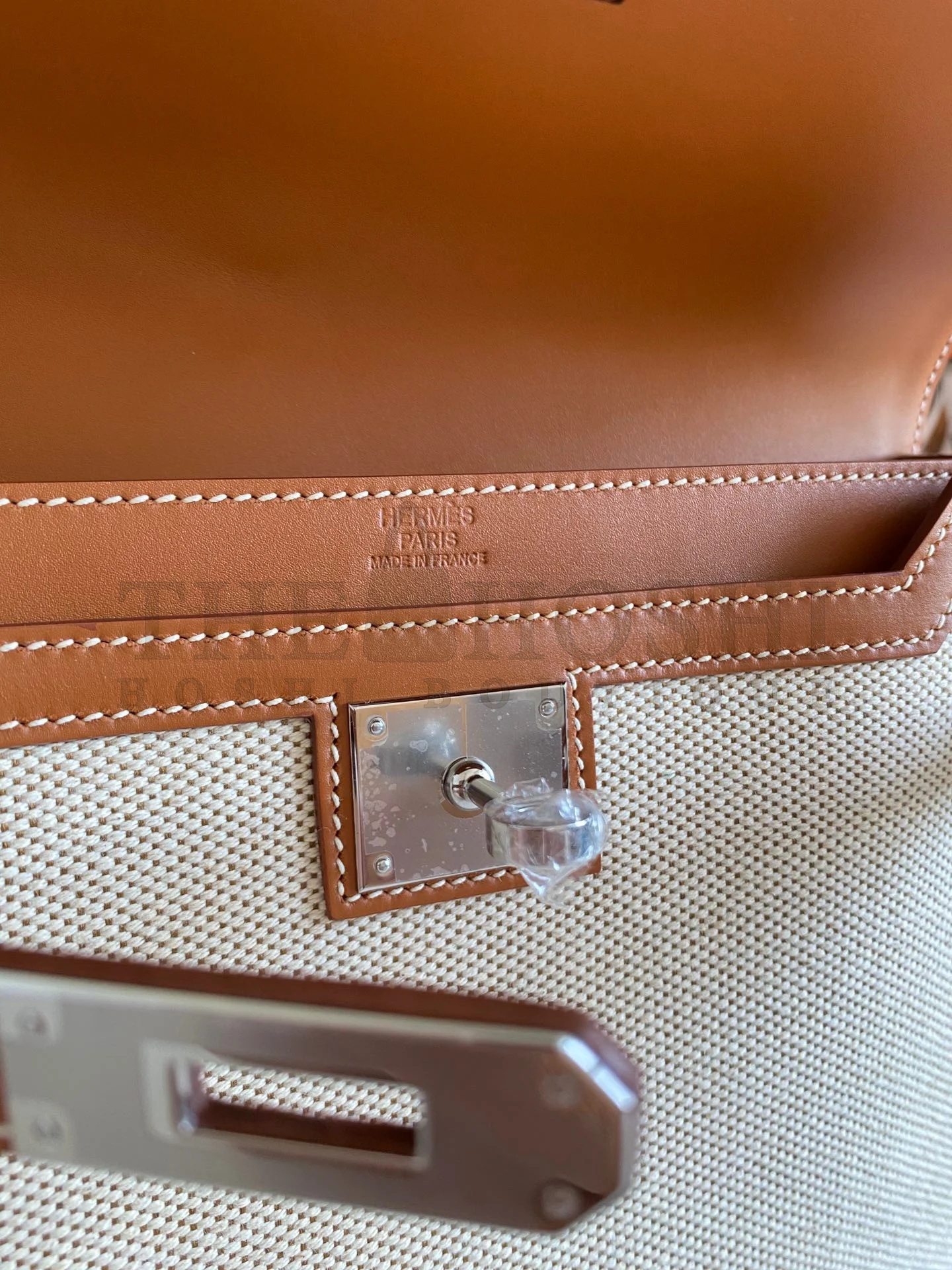 H**me5 Kelly Depeches 25 Pouch in Ecru Toile Master Quality