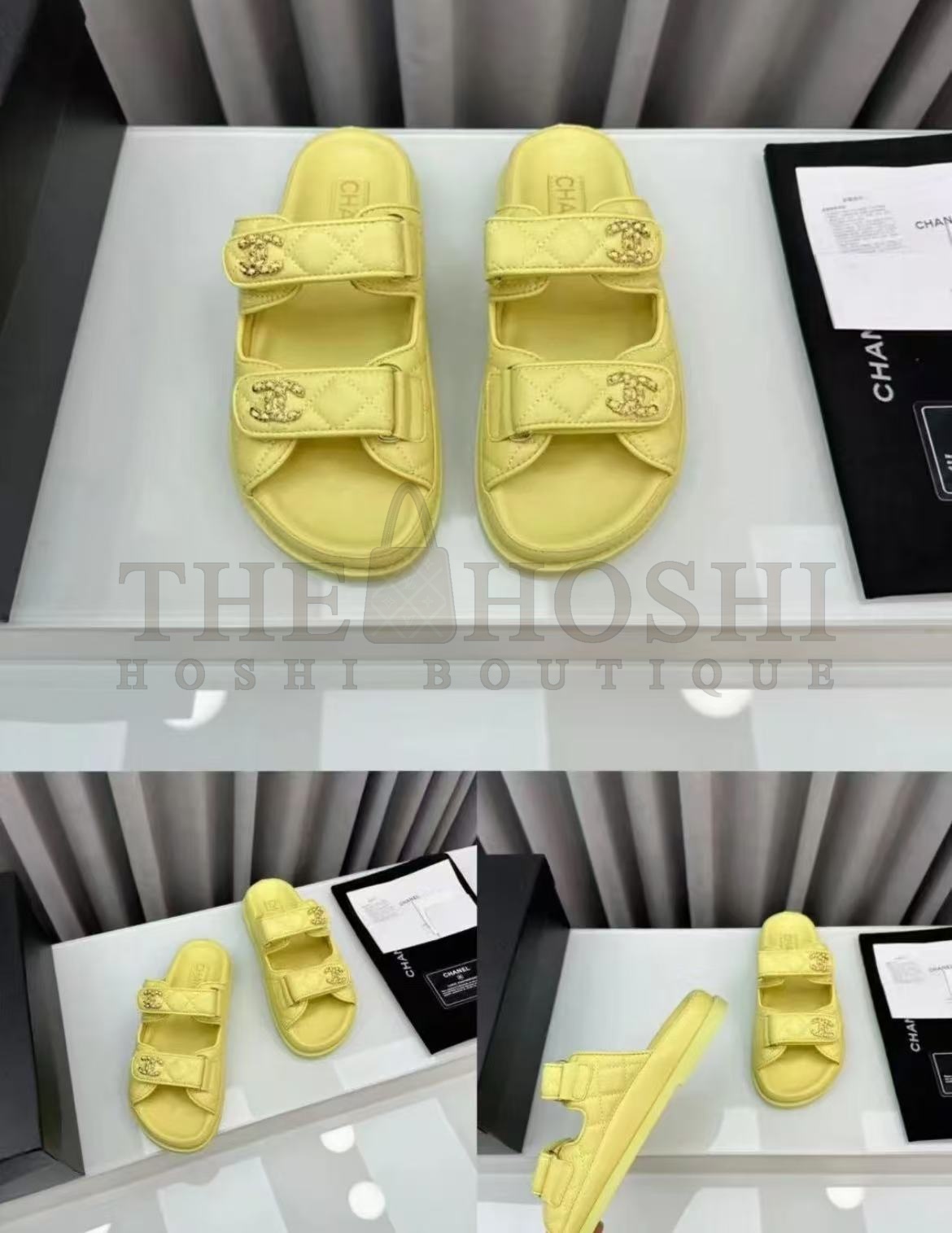 Ch**el Classic Velcro Dad Sandals real leather sole Master Quality