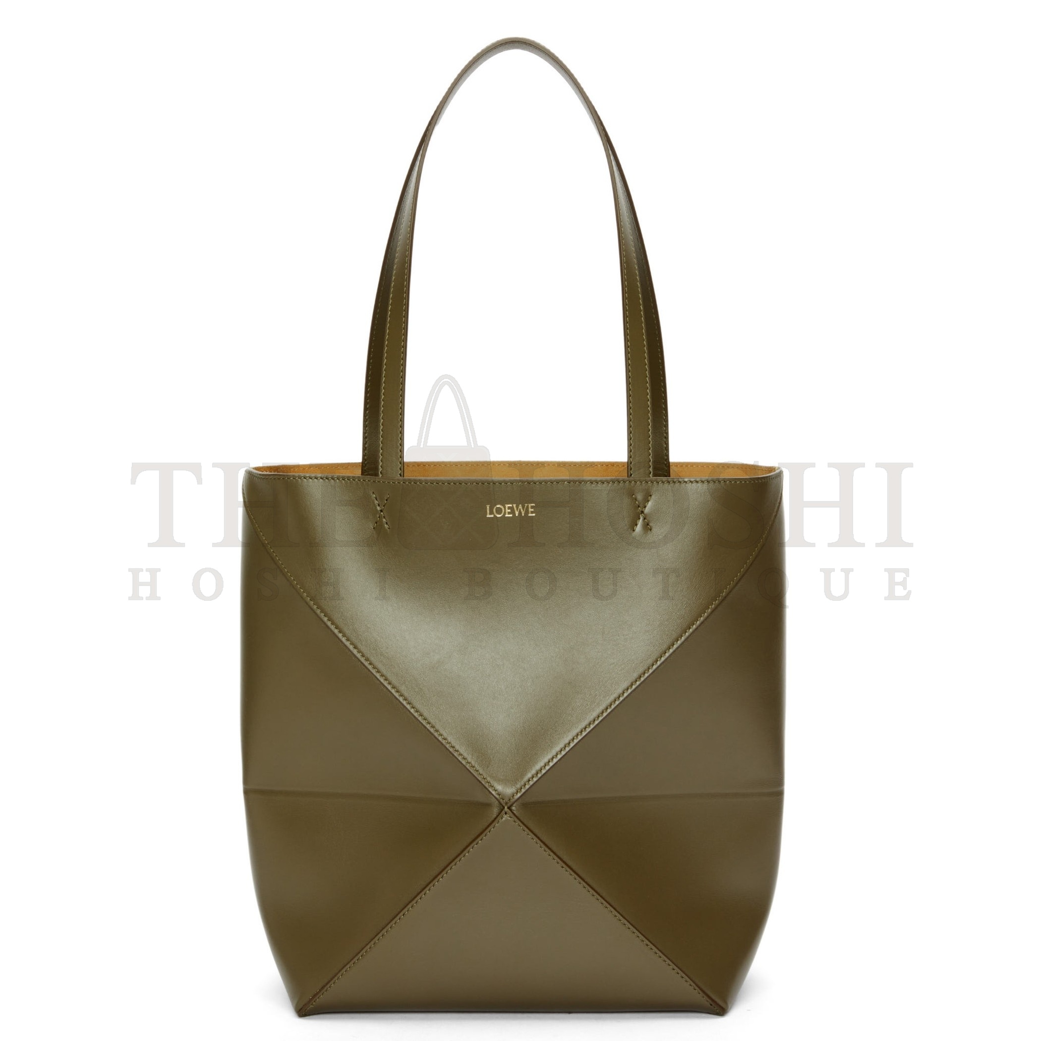 L0ew* Medium Puzzle Fold Tote Bag in Dark Green Calfskin Master Quality