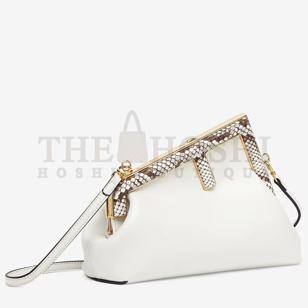 F**di First Small Bag In White Nappa Leather with Python F Master Quality