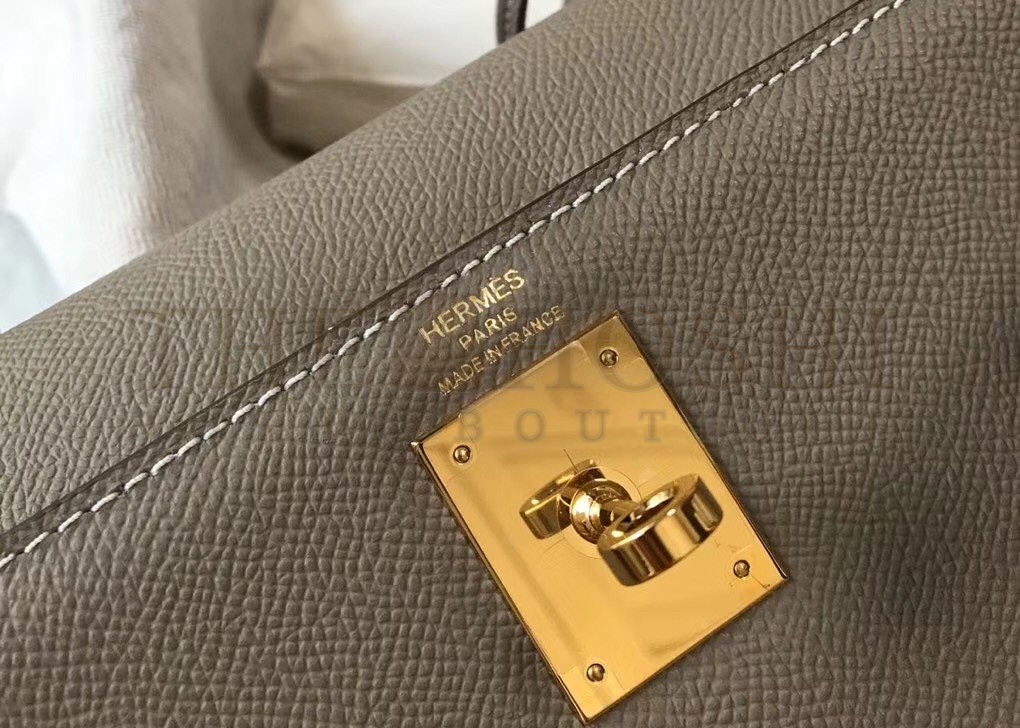 H**me5 Gris Asphalt Epsom Kelly 28cm Sellier Bag GHW Master Quality