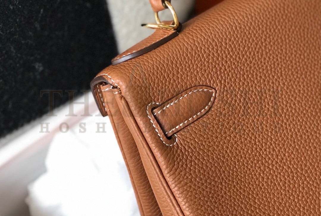 H**me5 Kelly 28cm Retourne Bag in Gold Clemence Leather GHW Master Quality