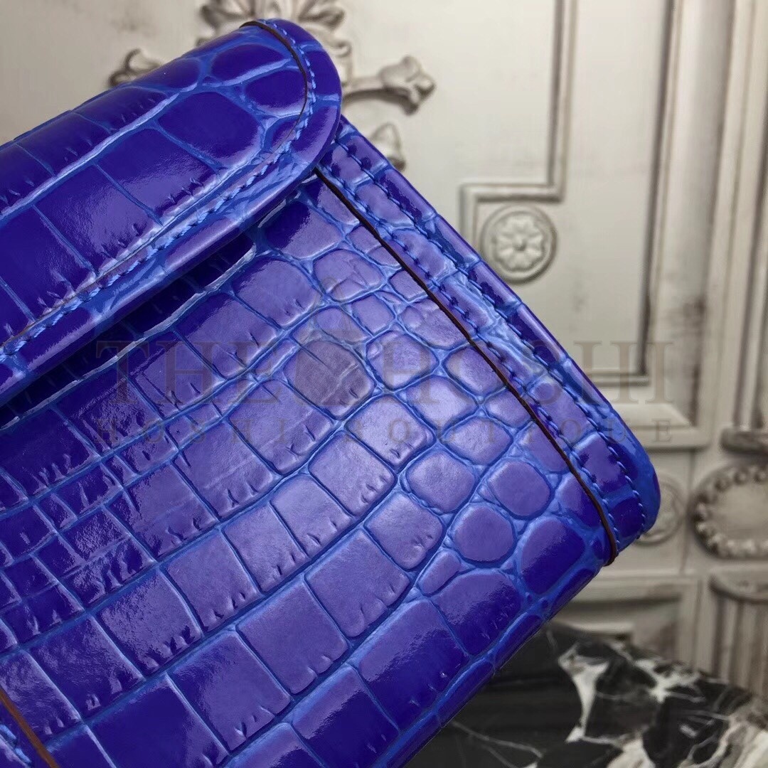 H**me5 Jige Elan 29 Clutch In Blue Electric Crocodile Leather Master Quality