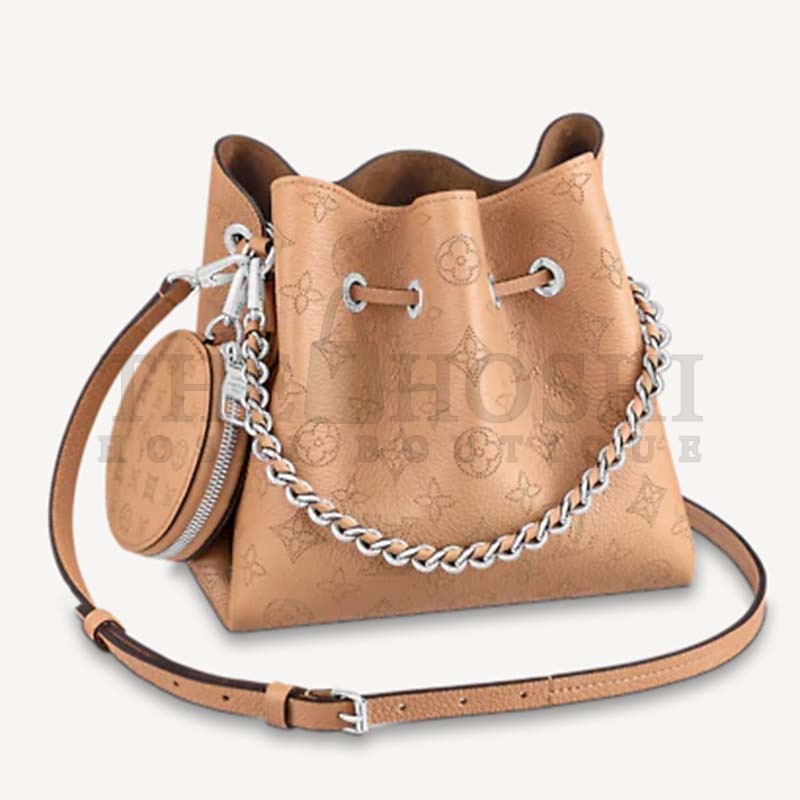 L0vis Vvtt0n LV Women Bella Bucket Bag Mahina Arizona Brown Calfskin Calf Monogram Master Quality