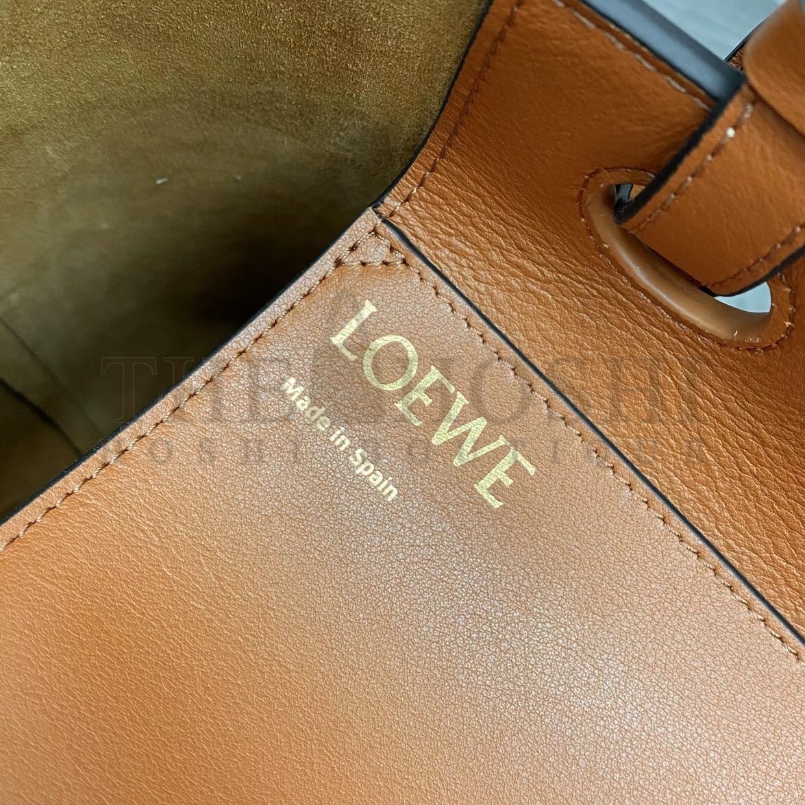 L0ew* Small Anagram Tote In Brown Calfskin Master Quality