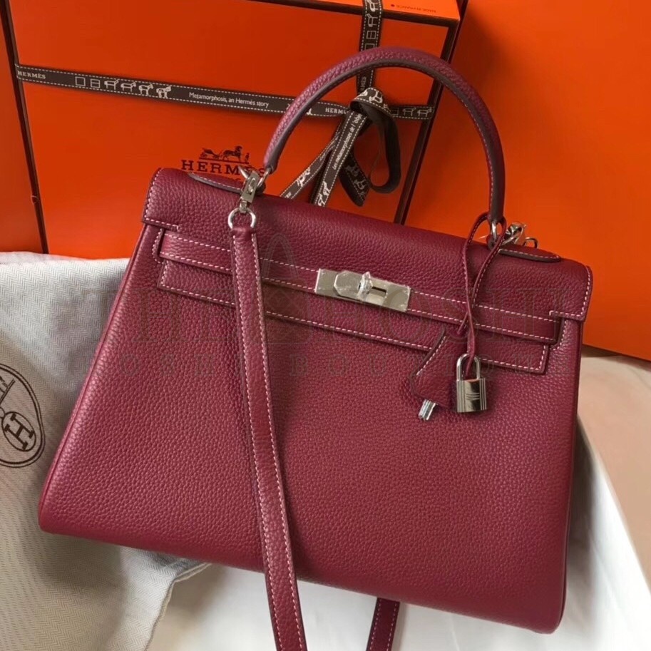 H**me5 Bordeaux Clemence Kelly 32cm Retourne Bag Master Quality
