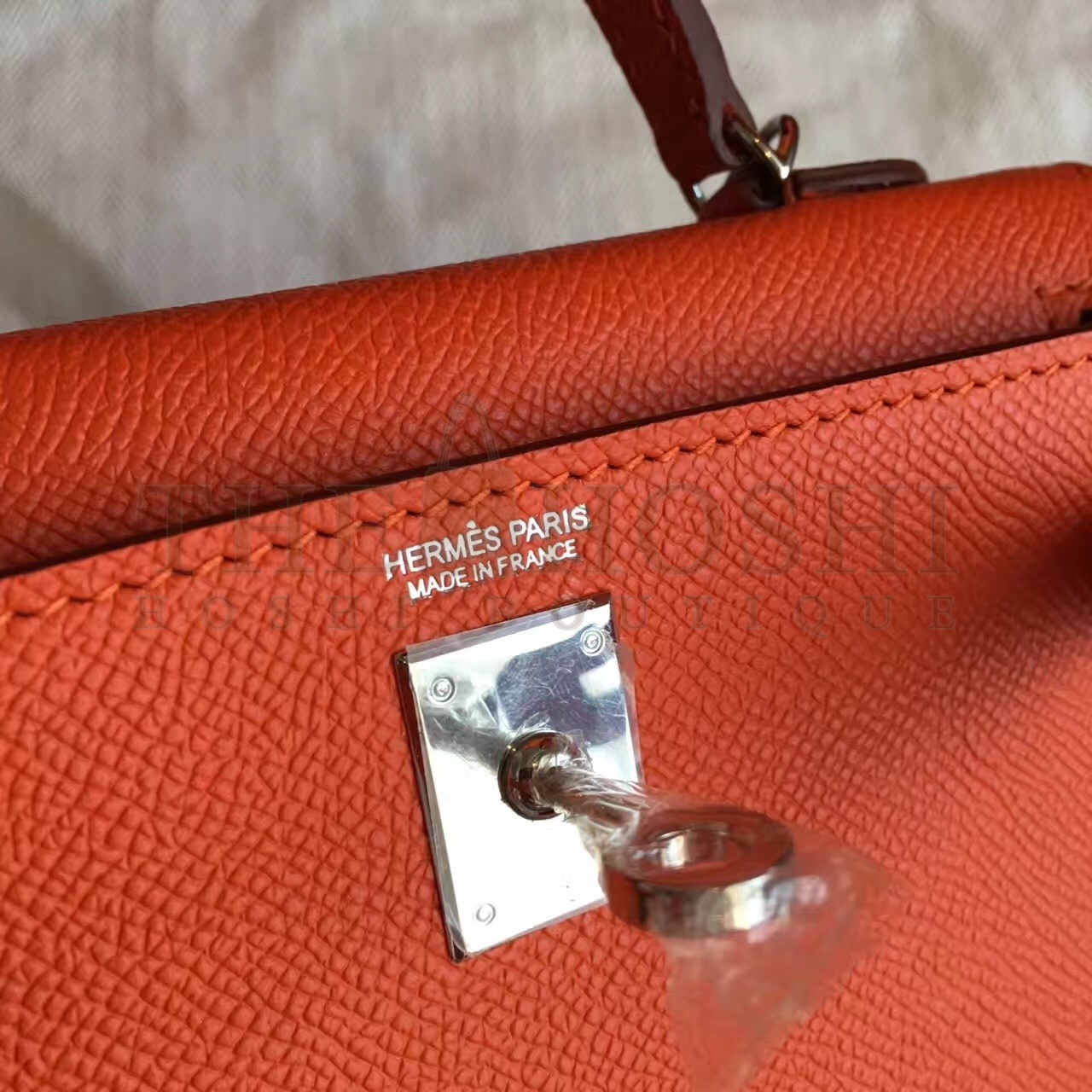 H**me5 Orange Epsom Kelly Mini II Handmade Bag Master Quality