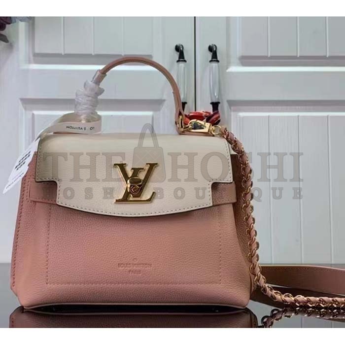 L0vis Vvtt0n LV Women Lockme Ever Mini Handbag Rose Quartz Trianon Grained Calf Leather Master Quality