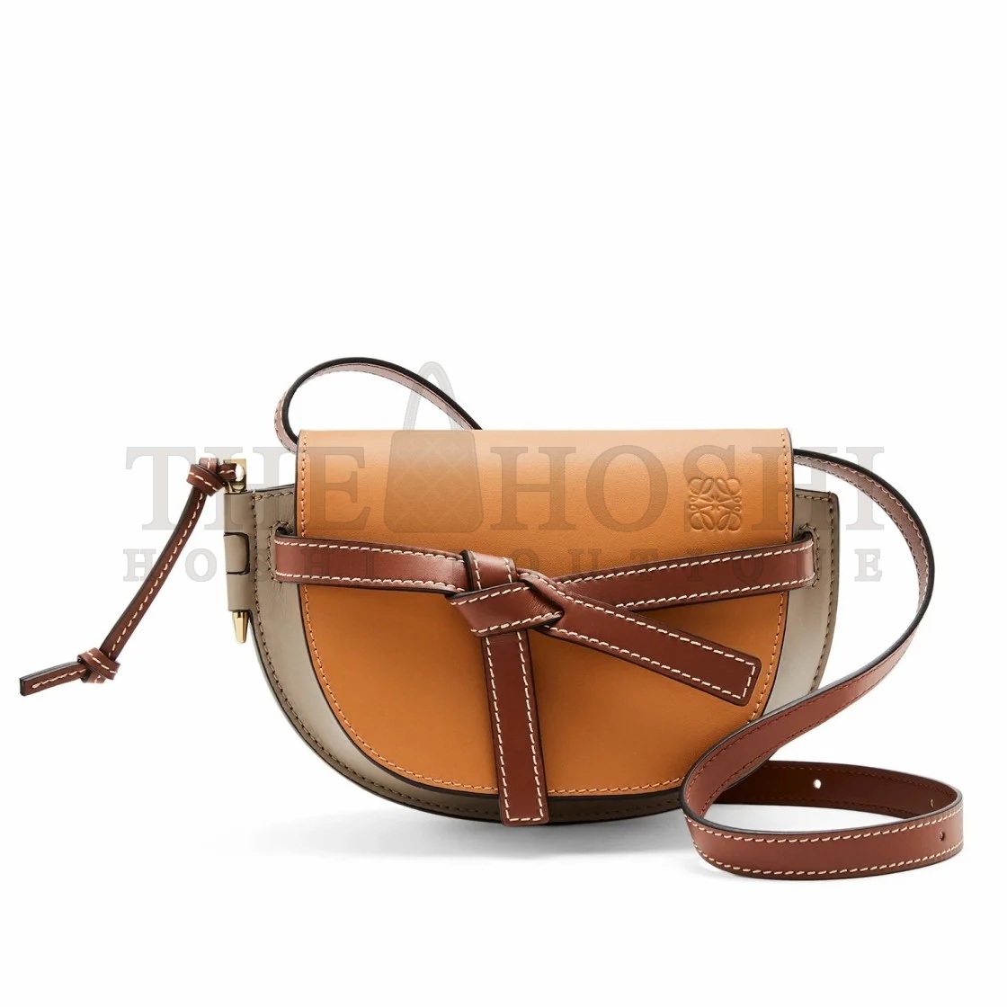 L0ew* Gate Dual Mini Bag In Amber/Grey Calfskin Master Quality