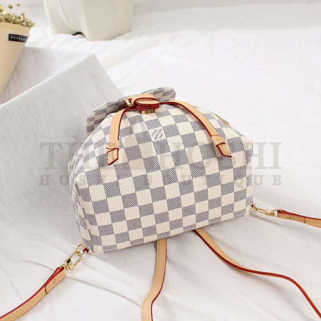 L0vis Vvtt0n LV Women Sperone BB Backpack in Damier Azur Canvas-Beige Master Quality