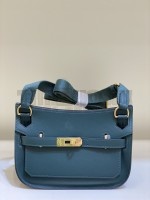 H**me5 Jypsiere Mini Bag – 23cm Bleu Jean Swift Leather with Gold Hardware Size: 23 × 17 × 5 cm Master Quality