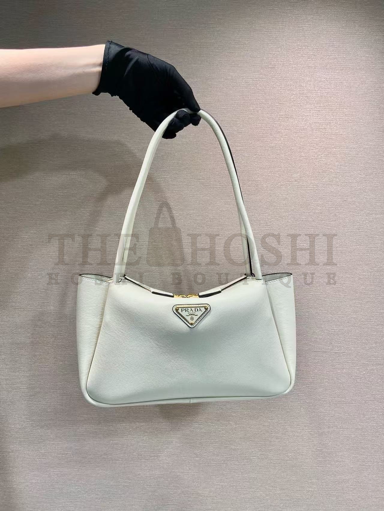 Pra*a 1BA444 Shoulder Tote Bag – Calfskin Leather with Dual Handles, 28×18×11 cm Master Quality